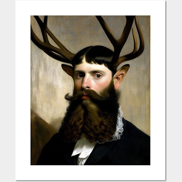 Man Stag Wall Art by Walter WhatsHisFace